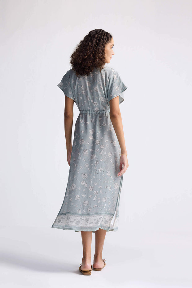 Reistor Gathered Maxi Dress in Sage Green