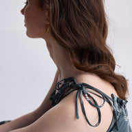 Reistor One Shoulder Maxi Dress in Abstract Stripes