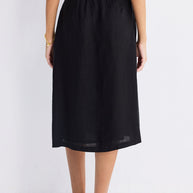 Reistor Overlap Midi Skirt in Black