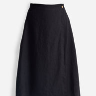 Reistor Overlap Midi Skirt in Black