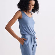 Reistor Relaxed Drawstring Jumpsuit in Blue