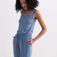 Reistor Relaxed Drawstring Jumpsuit in Blue