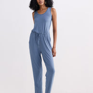 Reistor Relaxed Drawstring Jumpsuit in Blue