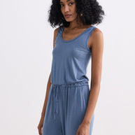 Reistor Relaxed Drawstring Jumpsuit in Blue