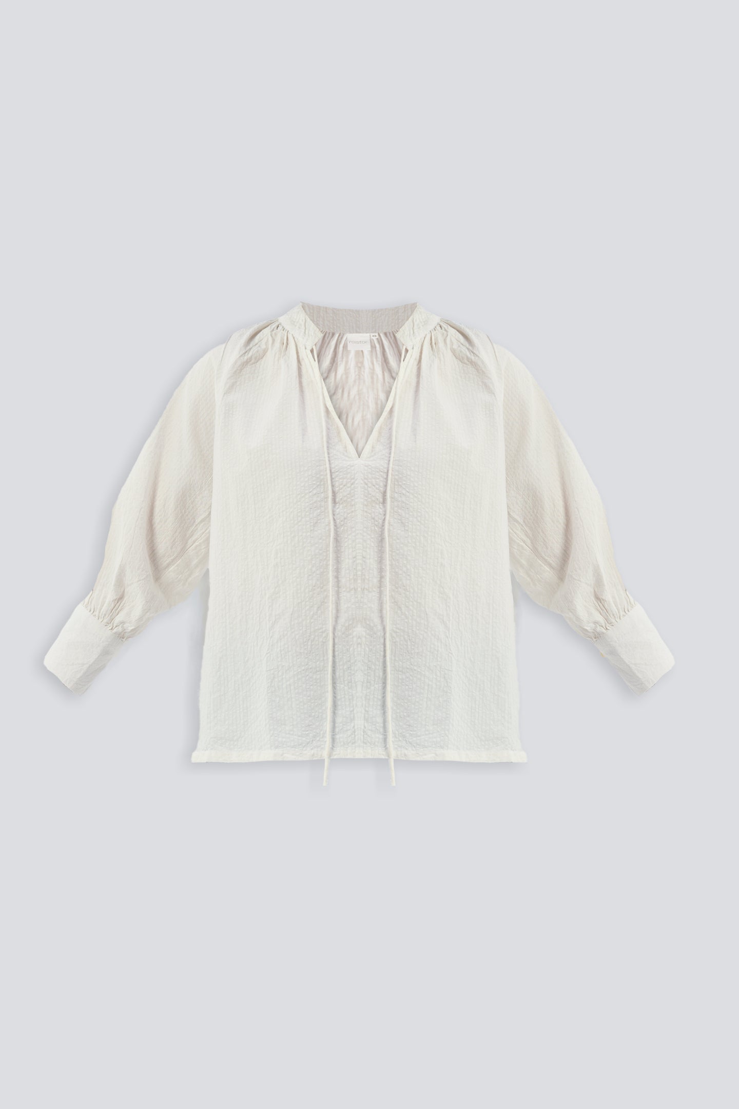 Reistor Relaxed Fit Top with Front-tie in Cream