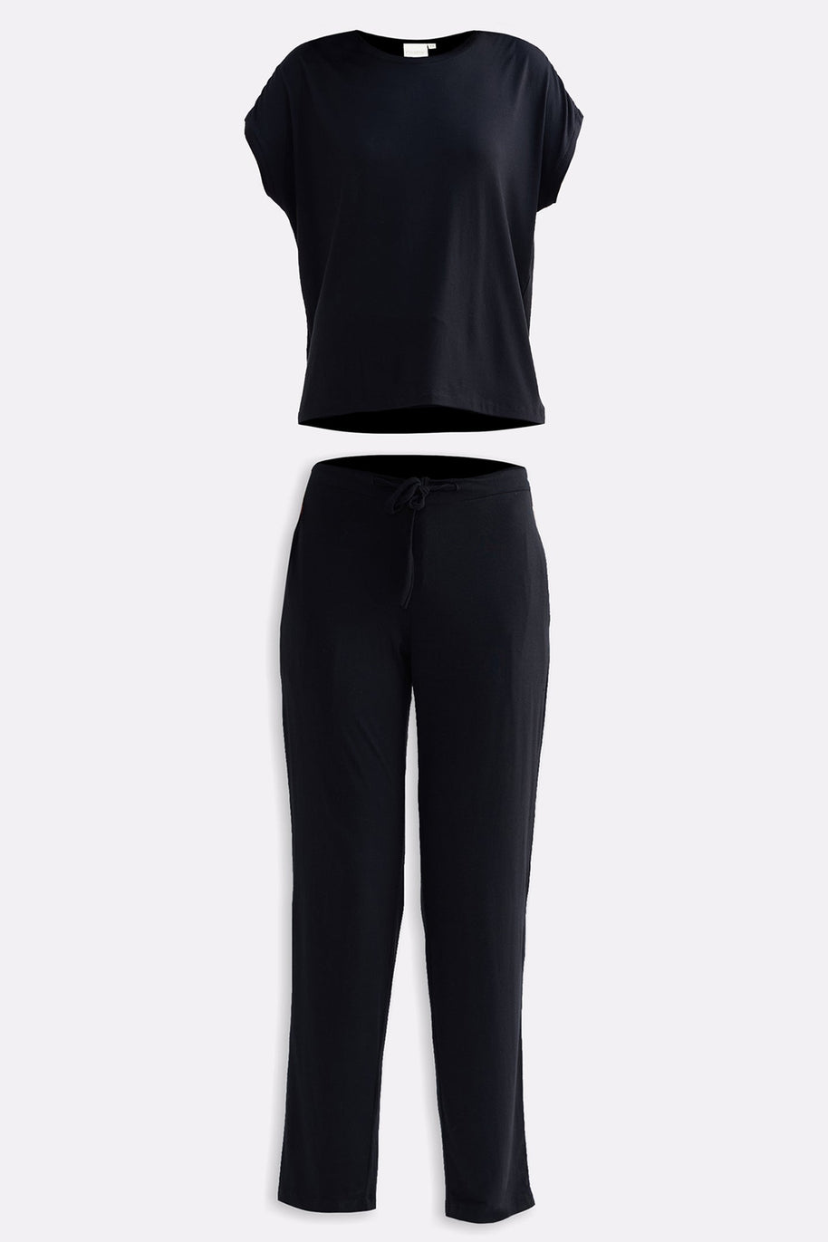Reistor Relaxed Tee Set in Black