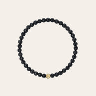 Zoe Lev 4mm Black Onyx Bead Bracelet With Diamond Bead