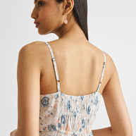 Reistor Ruched Floral Strappy Maxi Dress