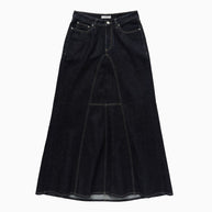 1989 STUDIO Long Denim Skirt Dark Blue