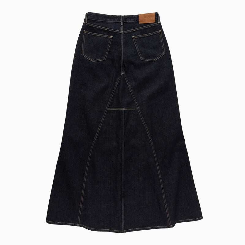 1989 STUDIO Long Denim Skirt Dark Blue