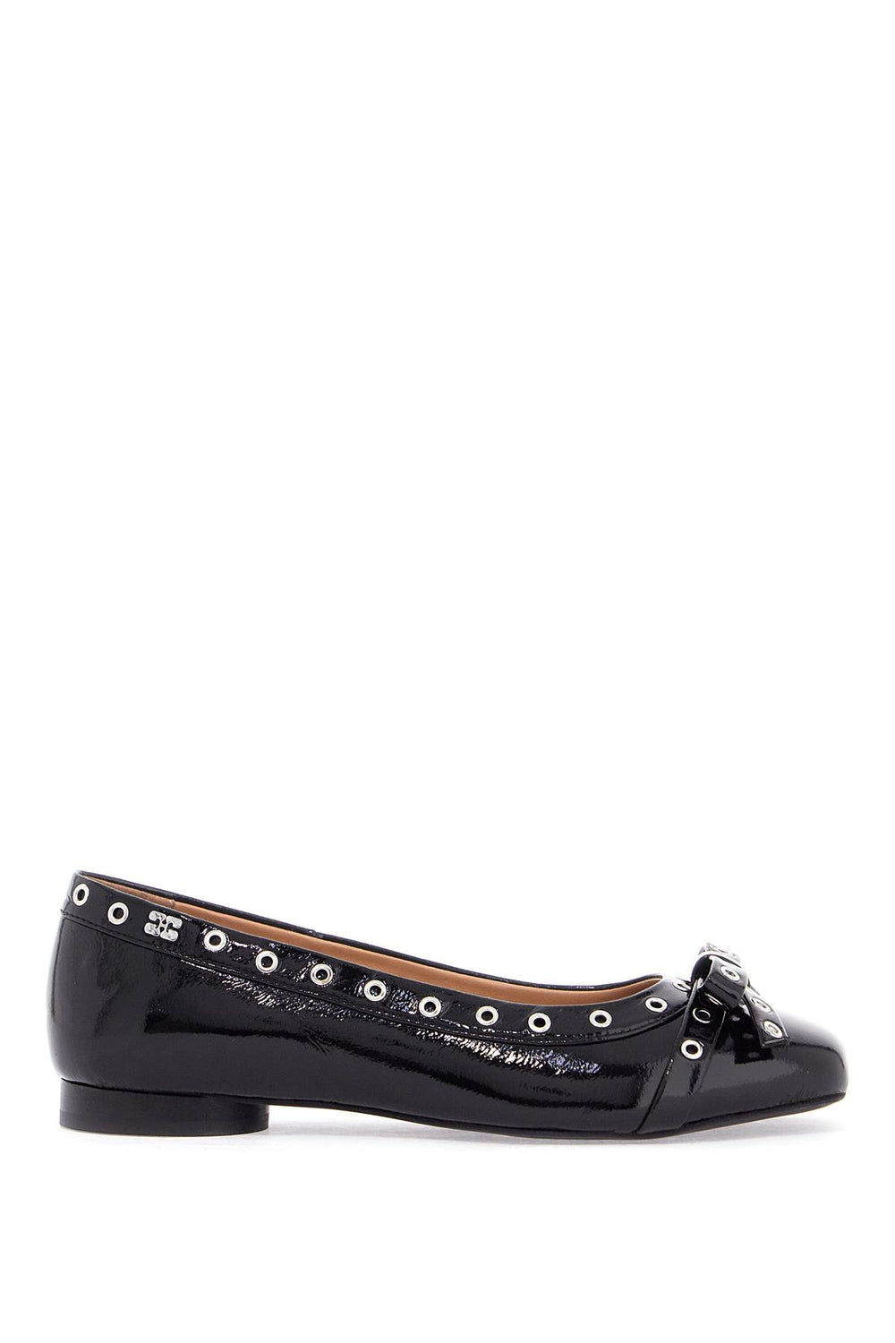 Ganni Eyelet Bow Ballet Flats