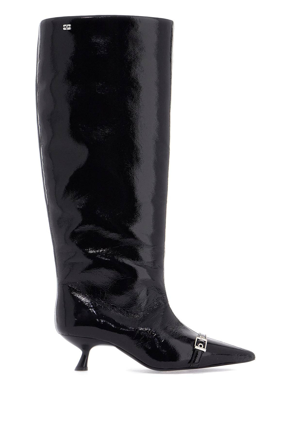 Ganni Faux Patent Leather Tall Boots