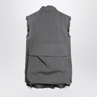 Maison Margiela Vest Work In Progress Grey In Wool