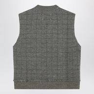 Maison Margiela Military Green Checked Wool Gilet