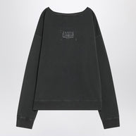 Maison Margiela Faded Black Sweatshirt With Printed Logo