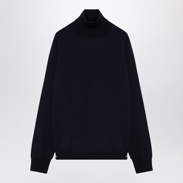 Maison Margiela Turtleneck Pullover In Navy Wool