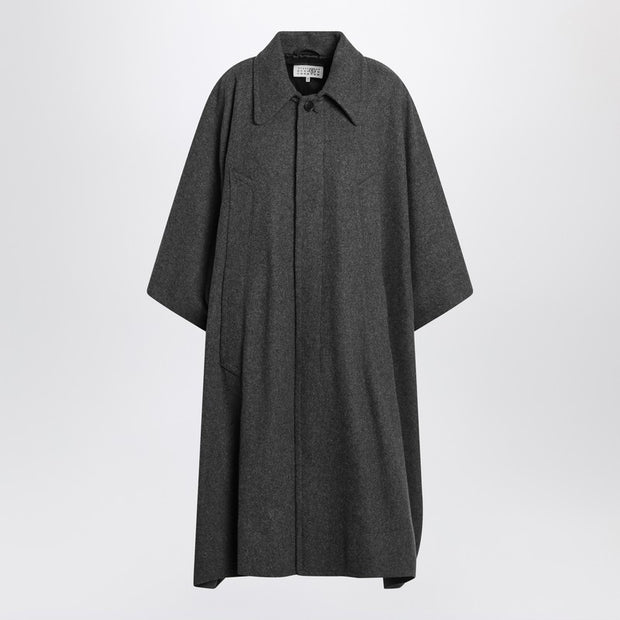 MM6 Maison Margiela Long Gray Cape Coat