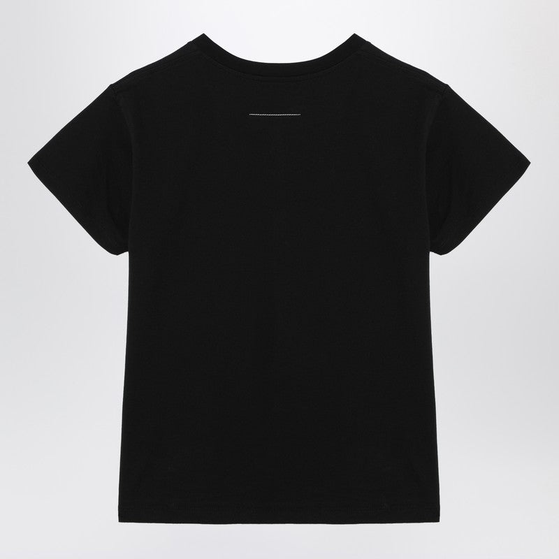 MM6 Maison Margiela Black T-shirt With Numeric Signature