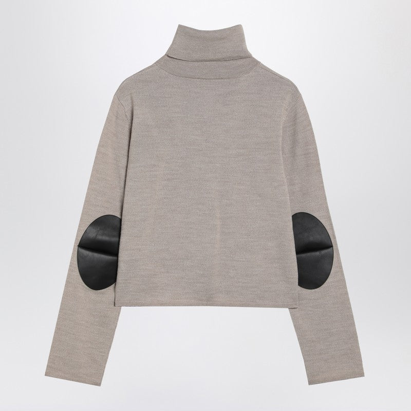 MM6 Maison Margiela Beige Wool Blend Turtleneck Sweater