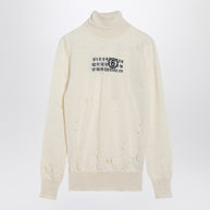 MM6 Maison Margiela Distressed Turtleneck Sweater With Numeric Signature