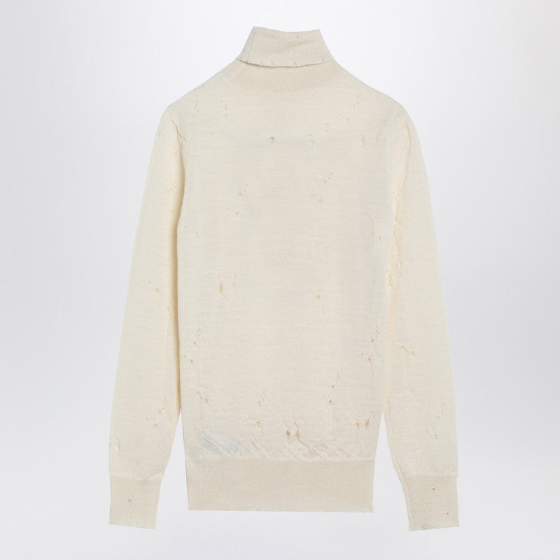 MM6 Maison Margiela Distressed Turtleneck Sweater With Numeric Signature