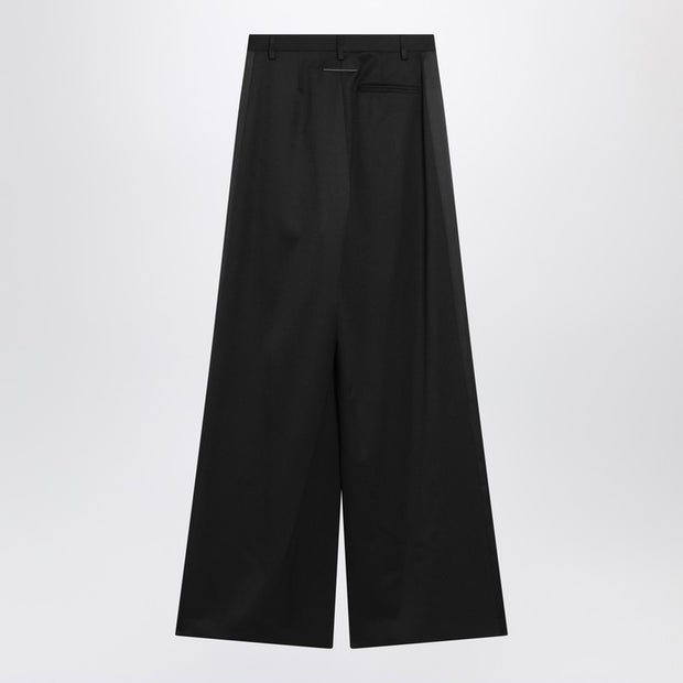 MM6 Maison Margiela Black Satin Palazzo Pants