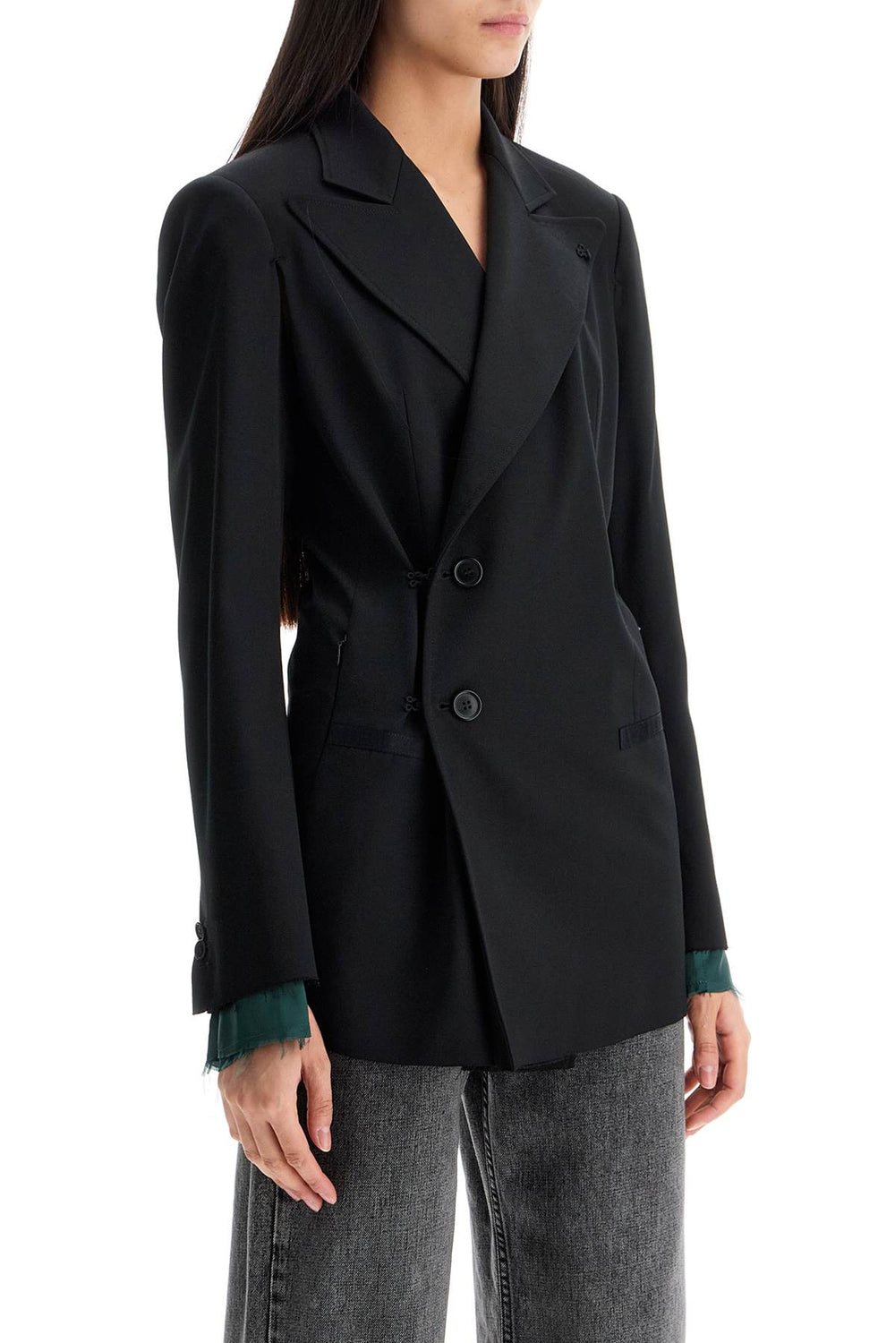 MM6 Maison Margiela Layered Wool Twill Blazer