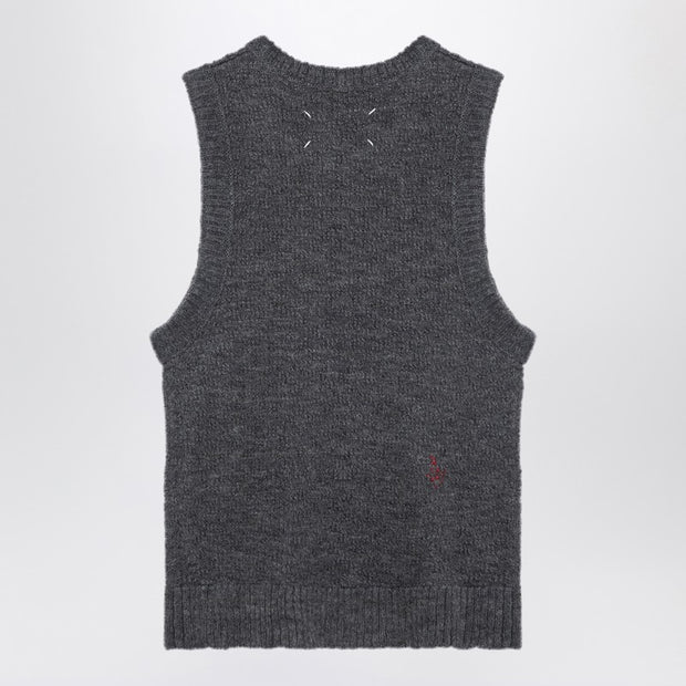 Maison Margiela Grey Knitted Sleeveless Top