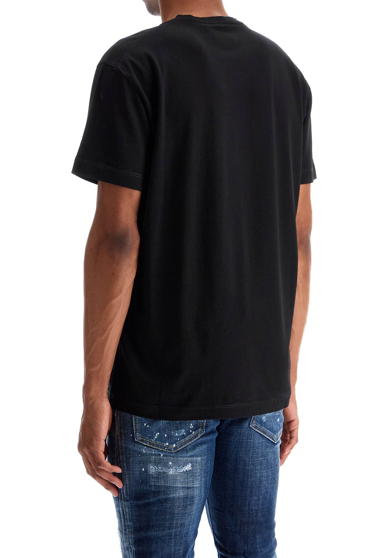 Dsquared2 Black Cotton T-Shirt With Printed Logo