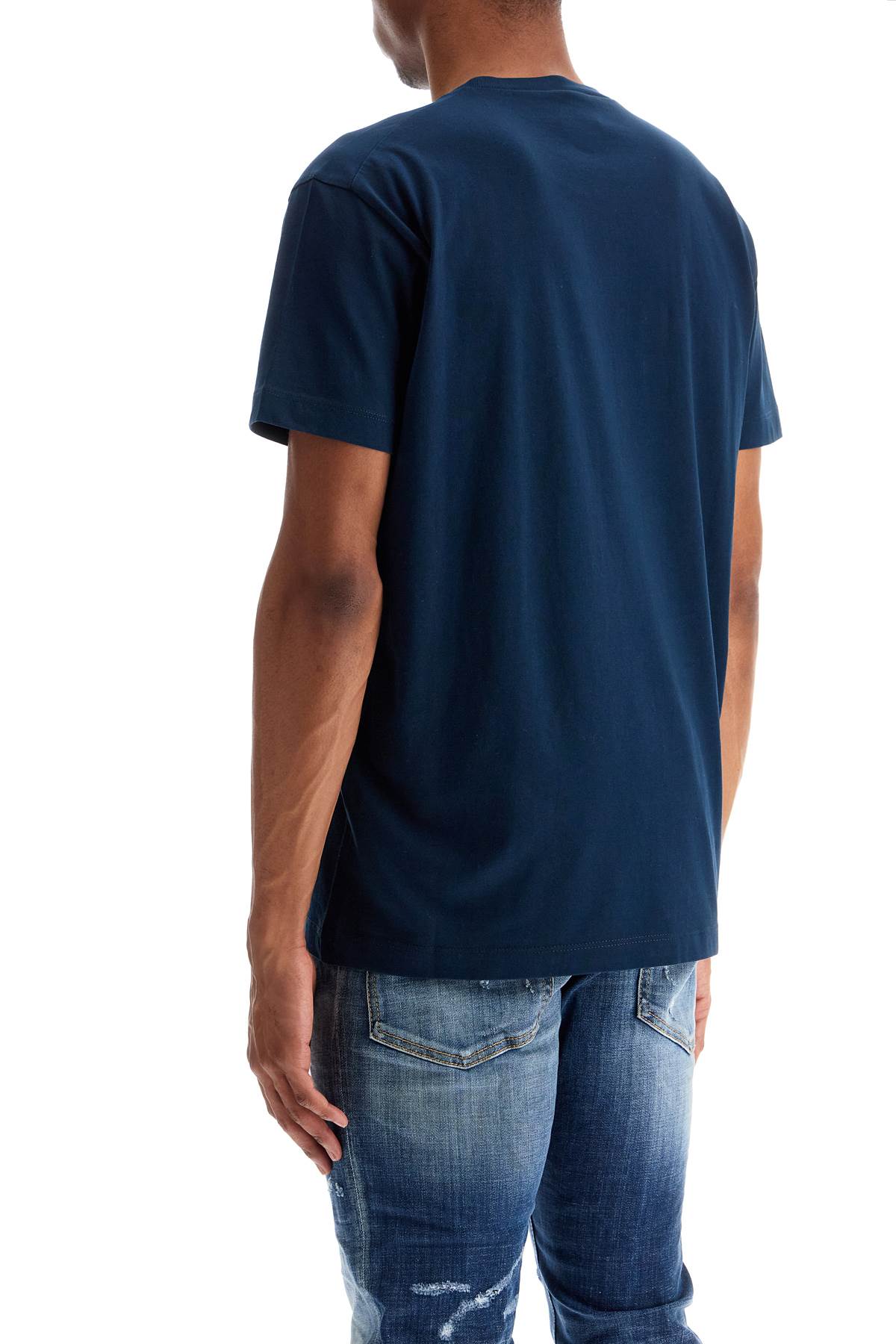 Dsquared2 Navy Blue Cotton T-Shirt With Printed Logo