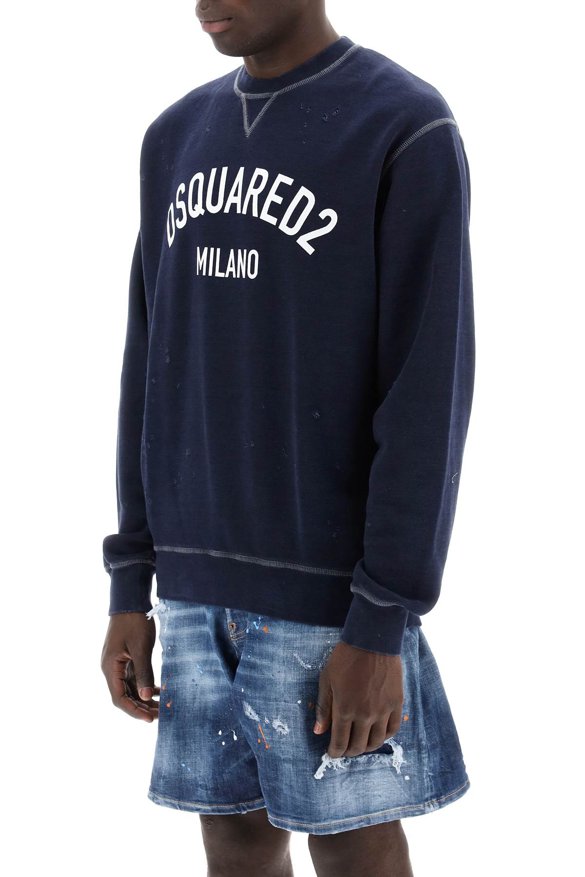 Dsquared2 Distressed Logo Print Sweatshirt