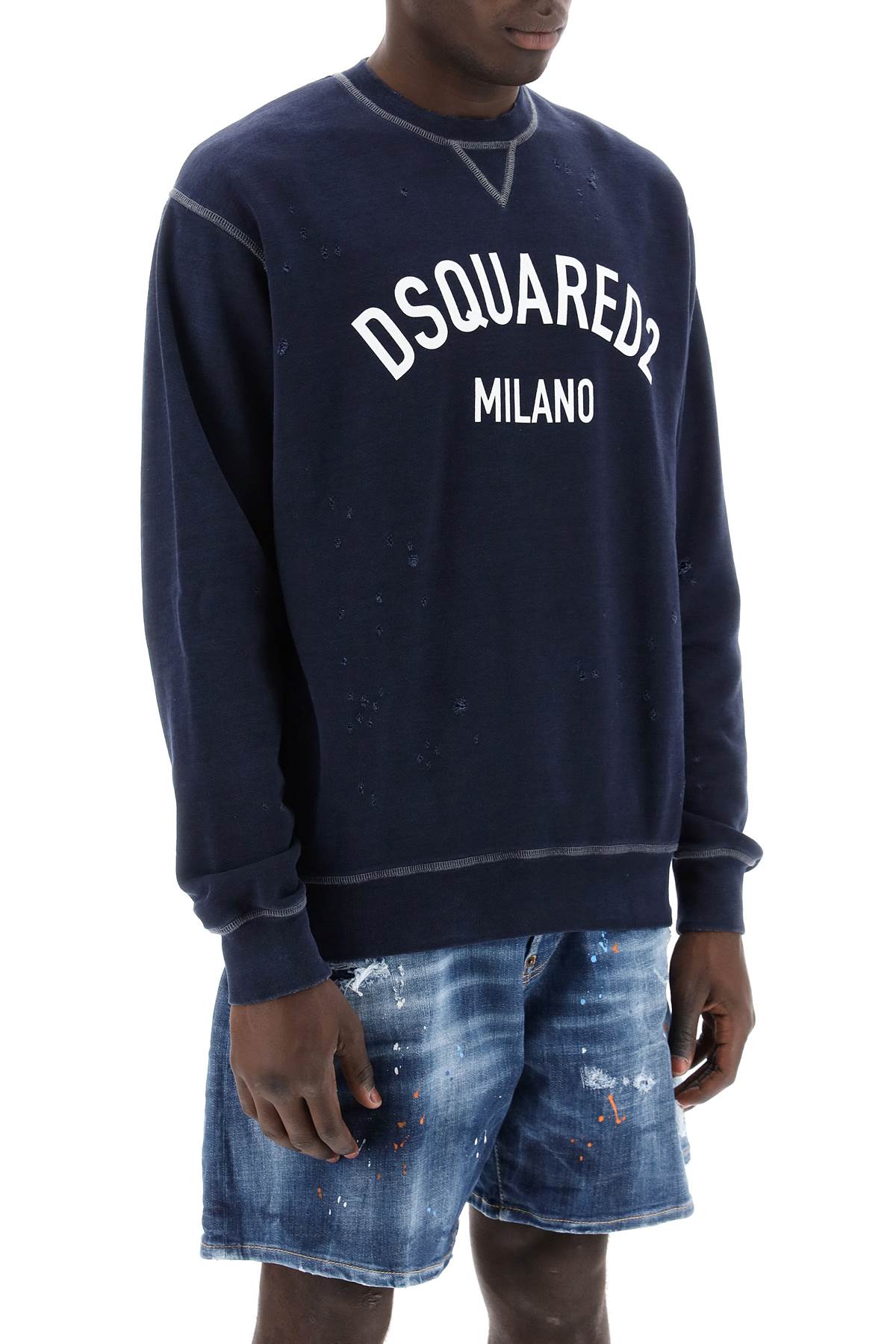 Dsquared2 Distressed Logo Print Sweatshirt