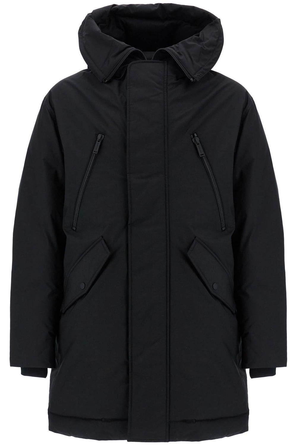 Dsquared2 Black Techno Down Polyester Parka With Hood