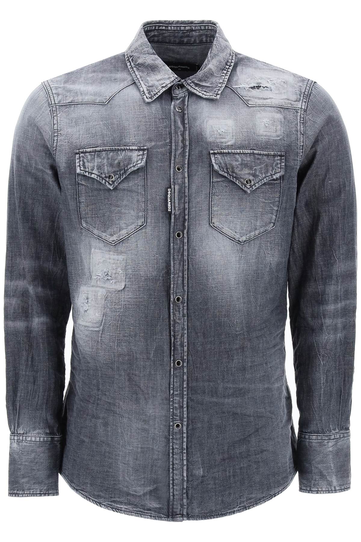 Dsquared2 Distressed Denim Western Shirt