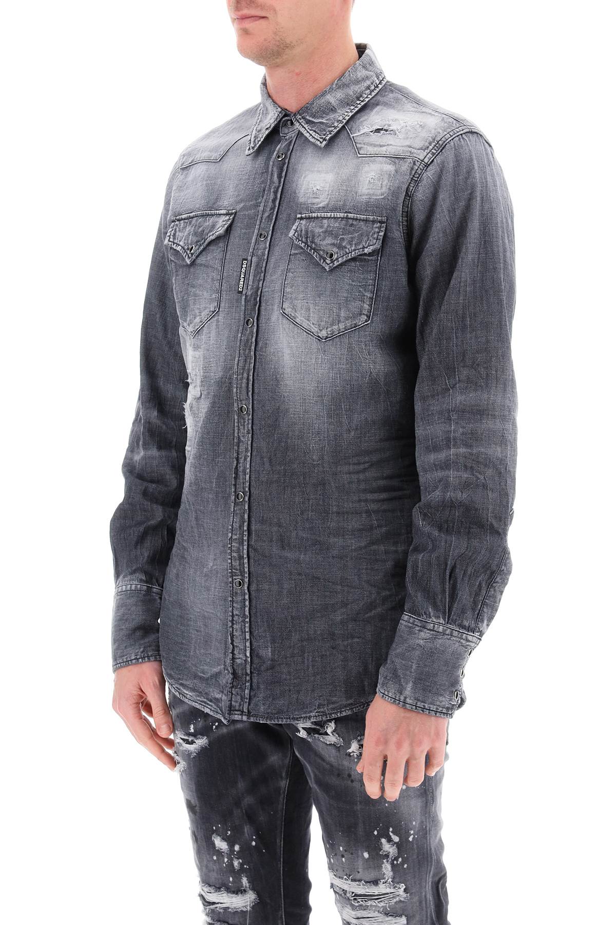 Dsquared2 Distressed Denim Western Shirt