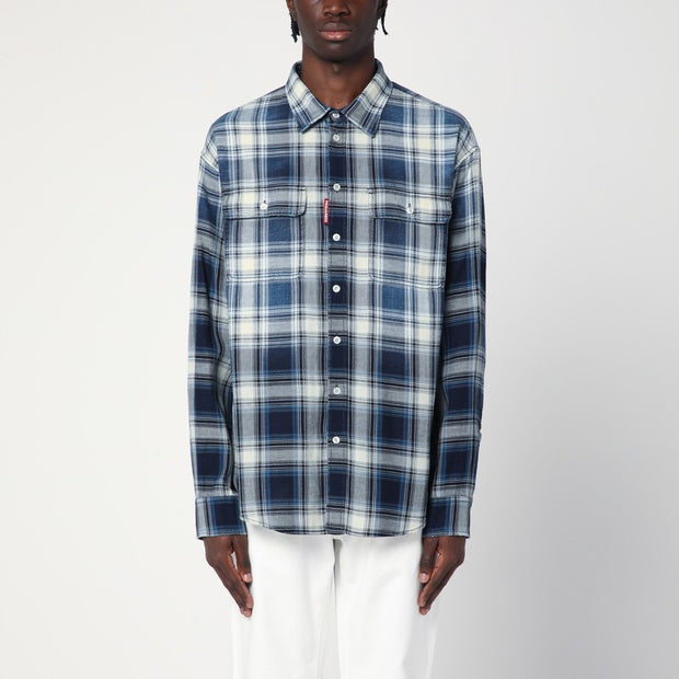 Dsquared2 Blue Shirt Check Pattern