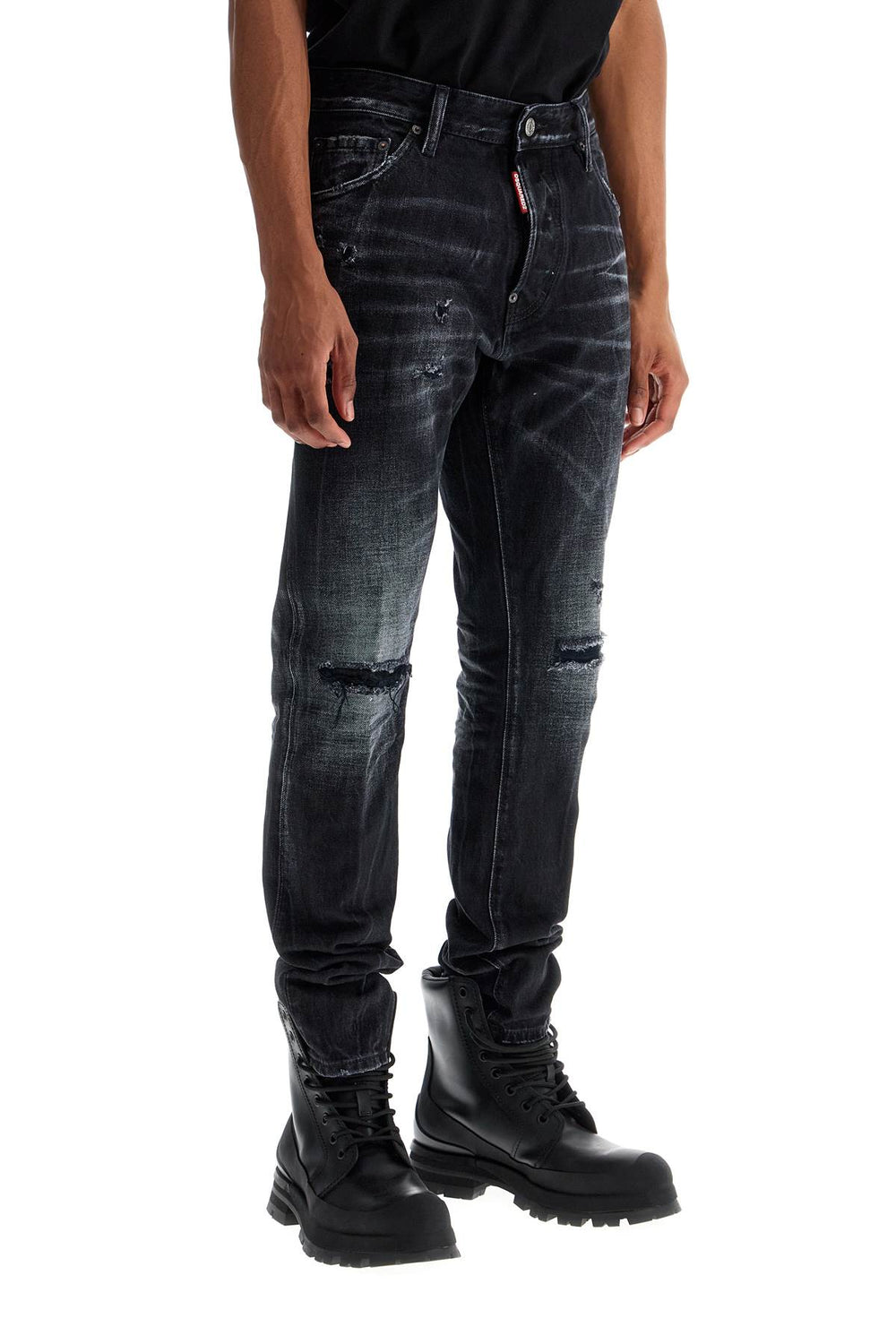 Dsquared2 Jeans In Black Cotton with Vintage Effect