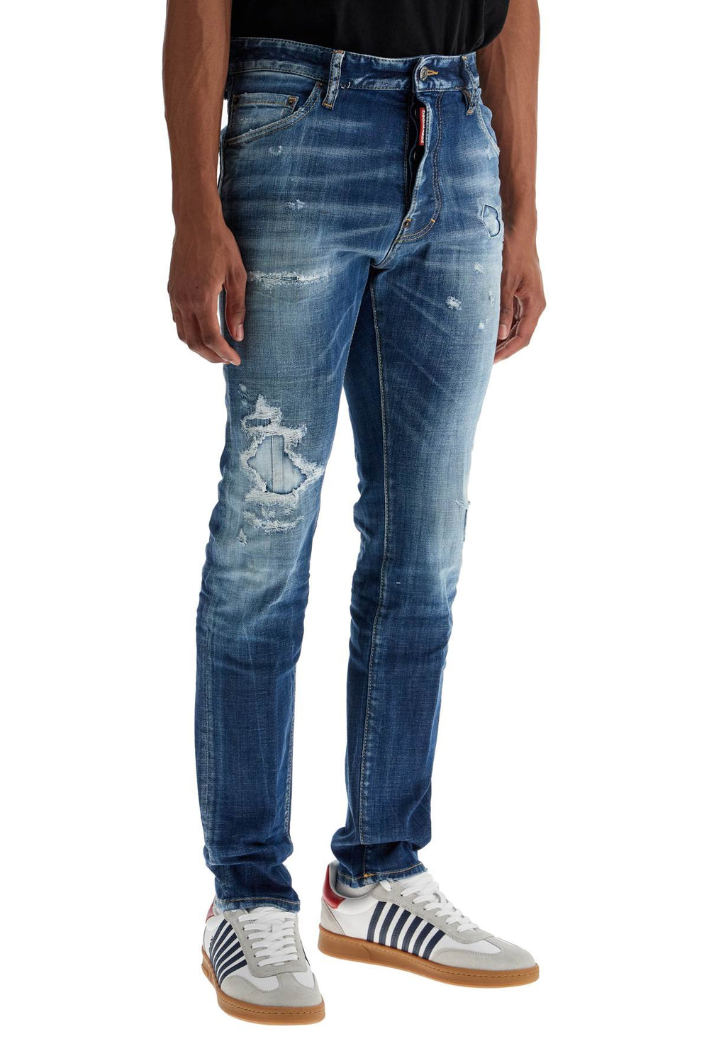 Dsquared2 Navy Blue Cool Guy Jeans In Cotton Vintage Effect