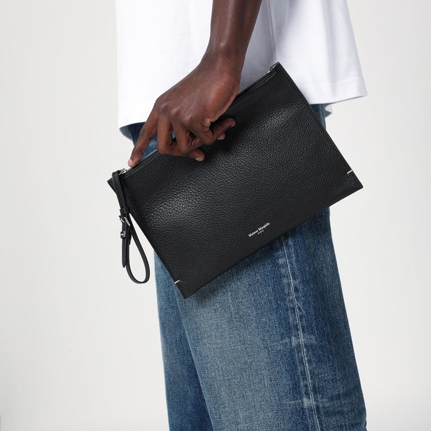 Maison Margiela Large Leather Tote With Logo