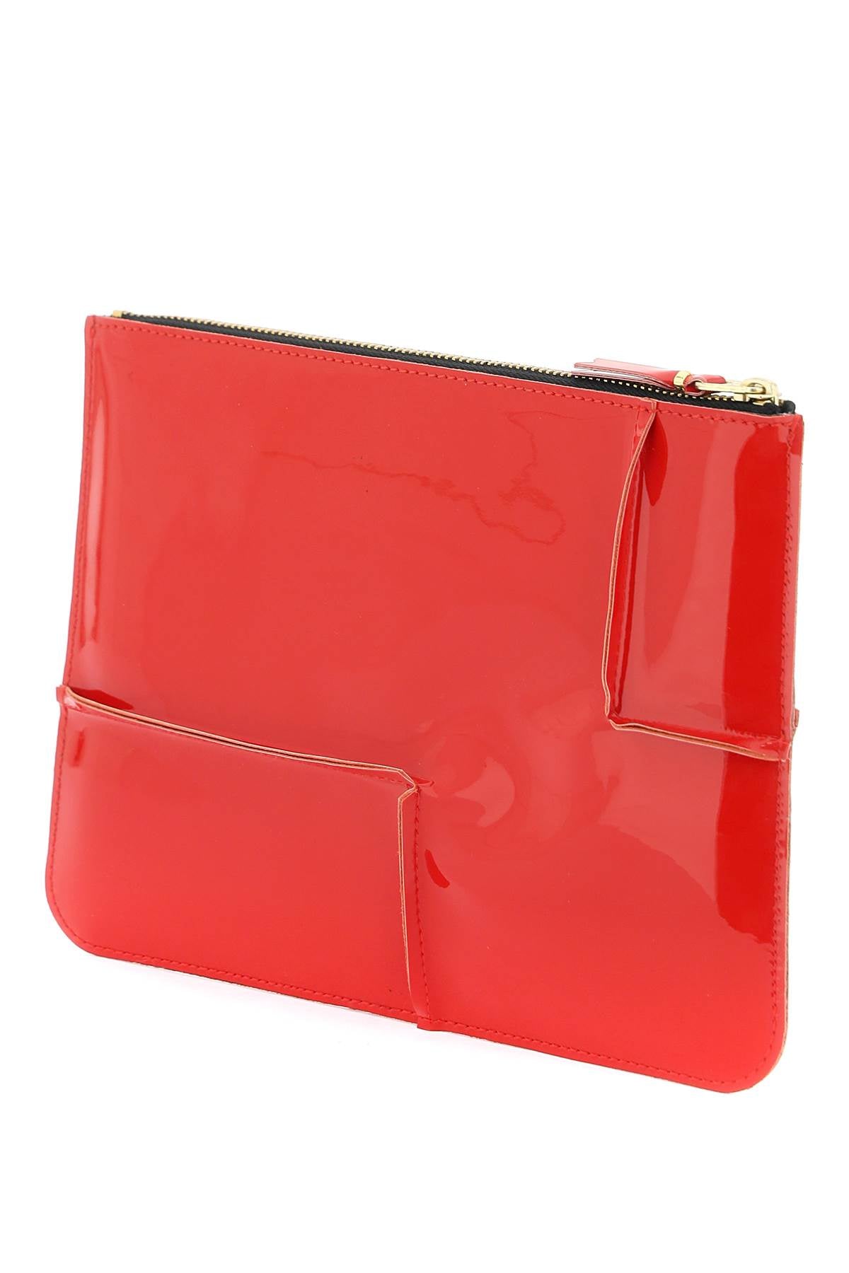 Comme Des Garcons Wallet Glossy Patent Leather Pouch