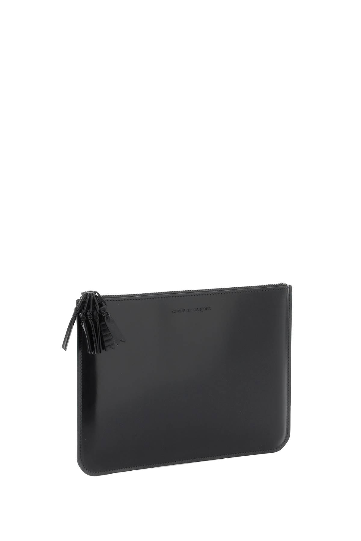 Comme Des Garcons Wallet Brushed Leather Multi-zip Pouch