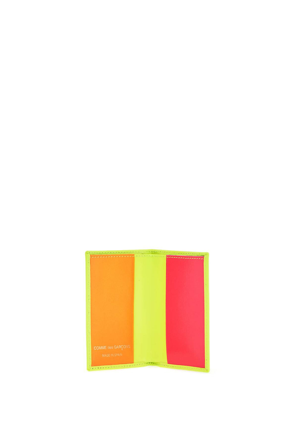 Comme Des Garcons Wallet Compact Wallet In Fluorescent Yellow Goat Leather