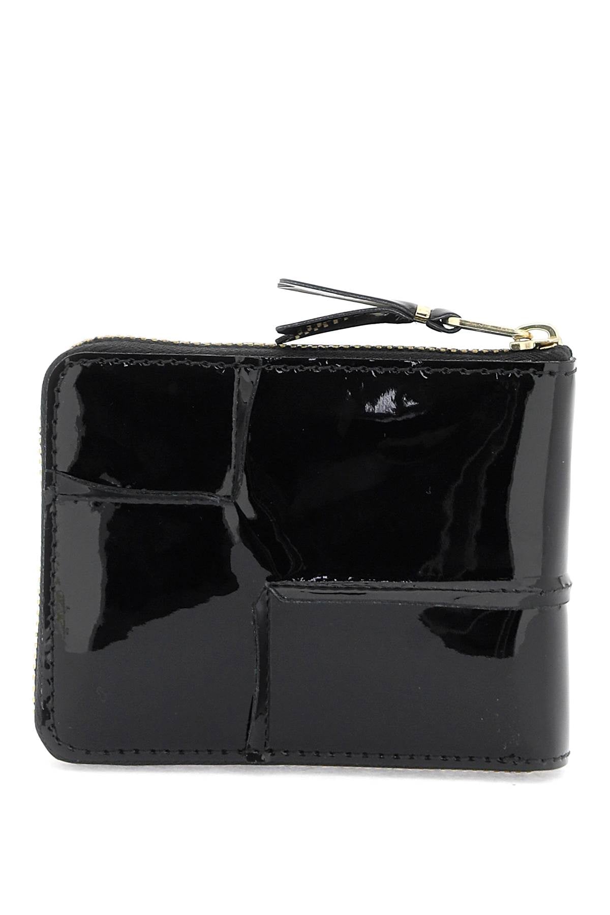 Comme Des Garcons Wallet Zip Around Patent Leather Wallet With Zipper