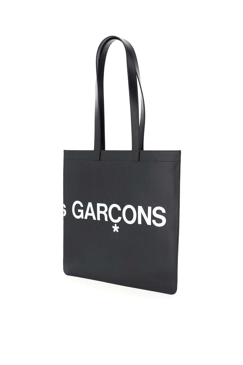 Comme Des Garcons Wallet Leather Tote Bag With Logo