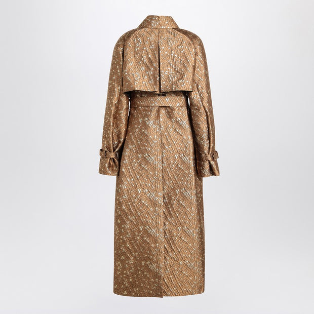 Max Mara Atelier Trench In Gold Colour In Jacquard
