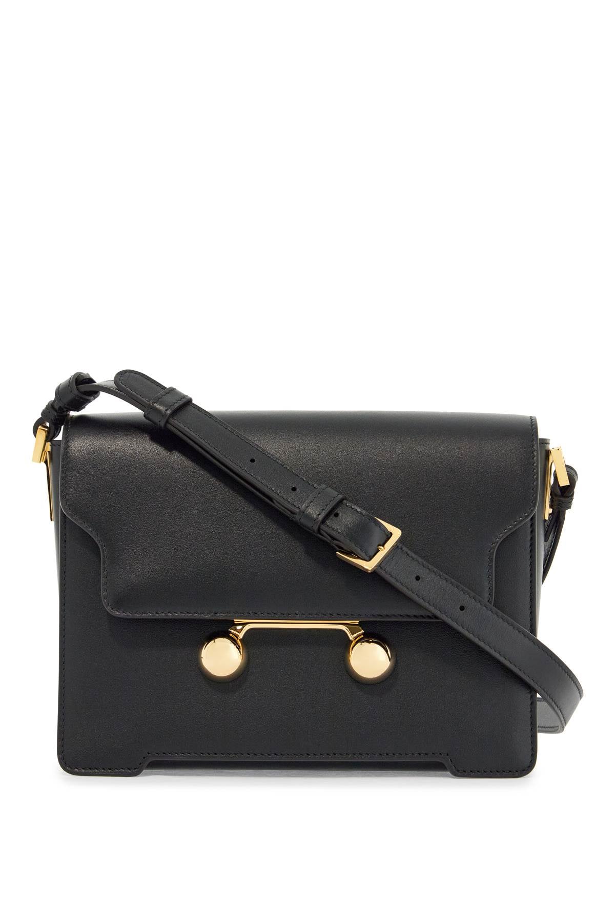 Marni Black Calfskin Shoulder Bag With Distinctive Closure