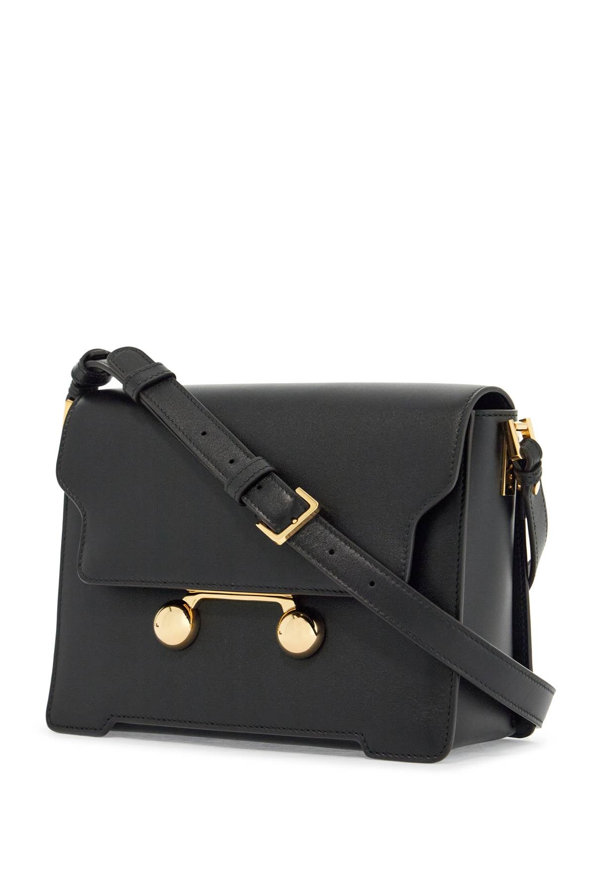 Marni Black Calfskin Shoulder Bag With Distinctive Closure