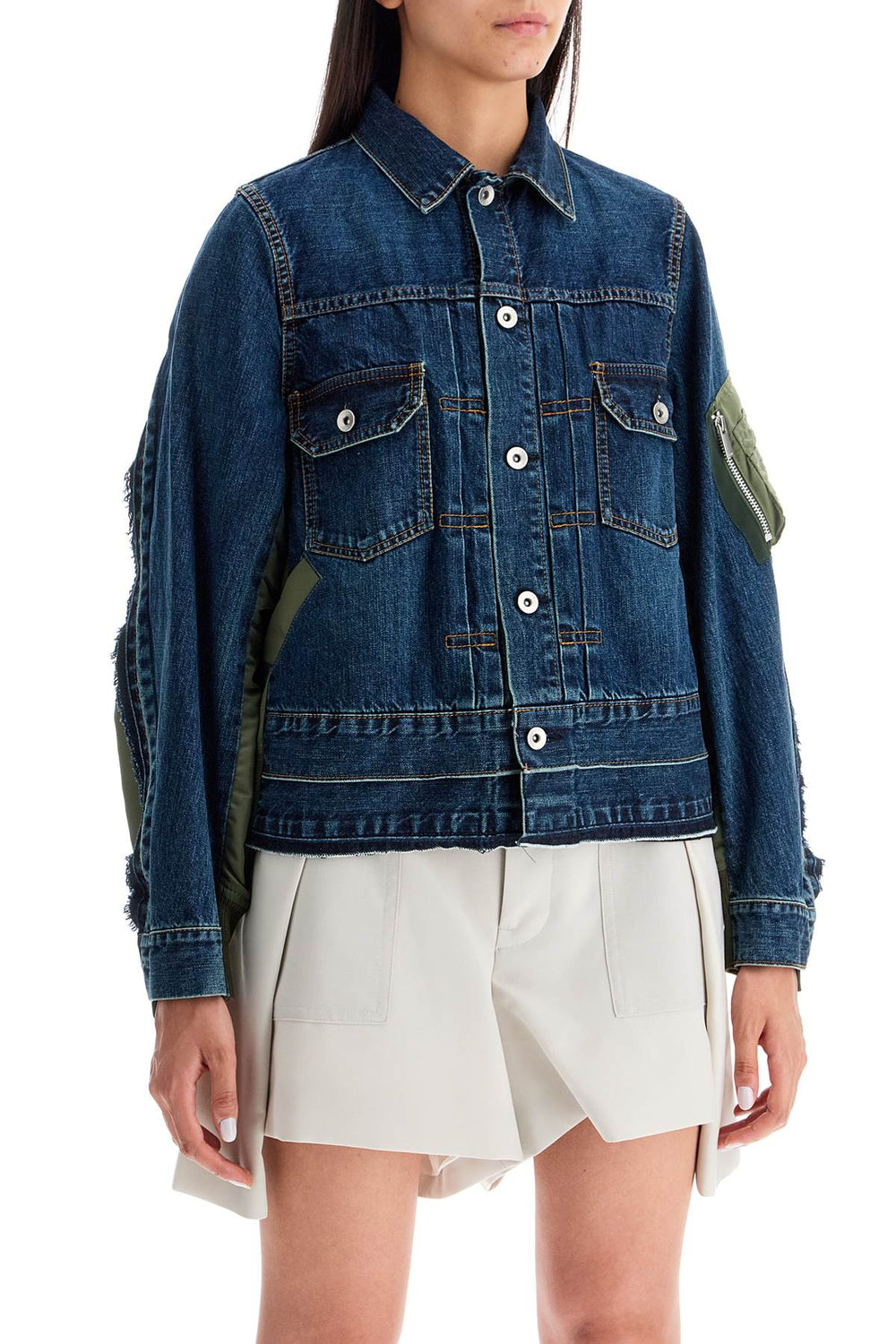 Sacai Denim and Nylon Jacket