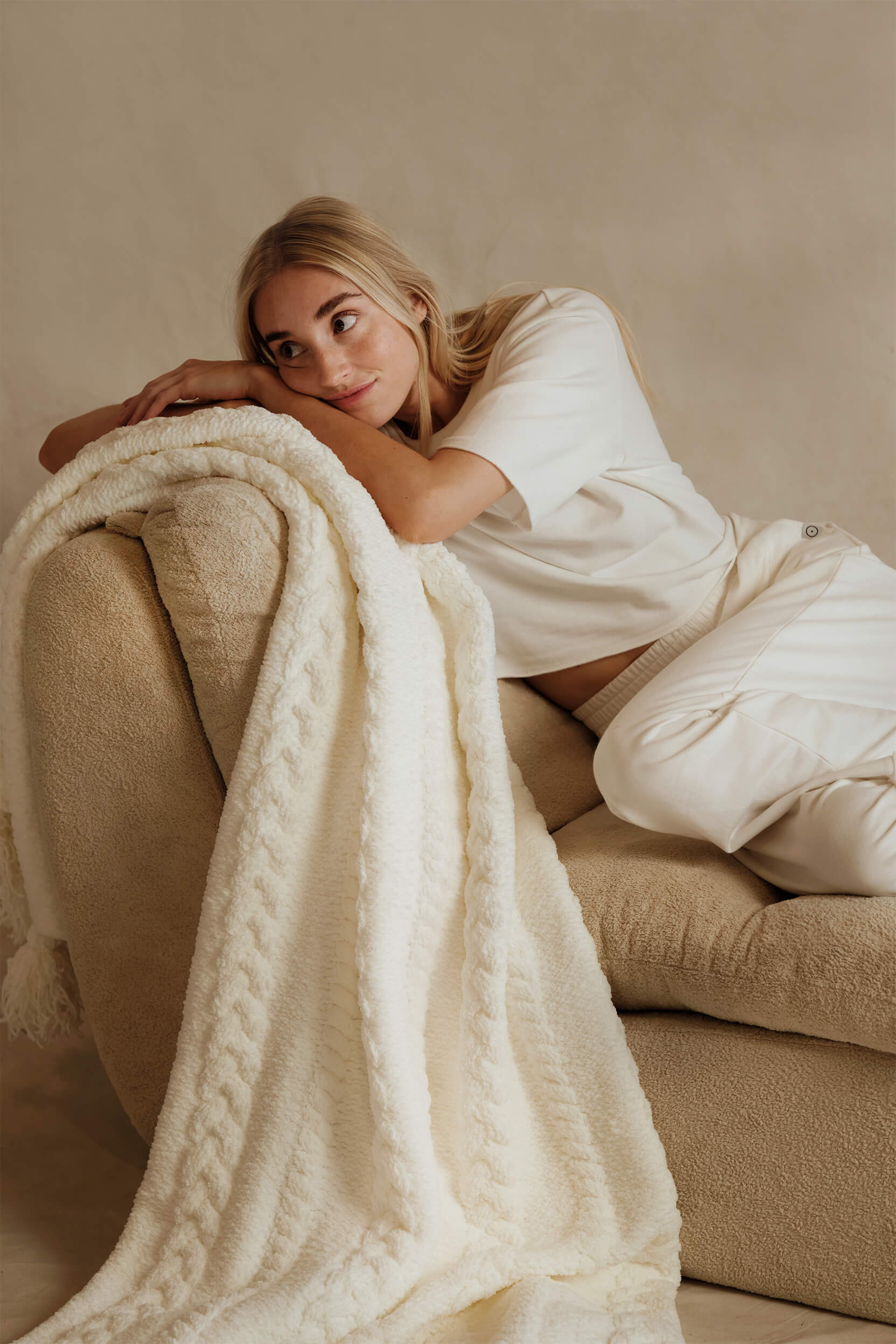 Sunday Citizen Braided Pom Pom Throw Blanket (more Colors)