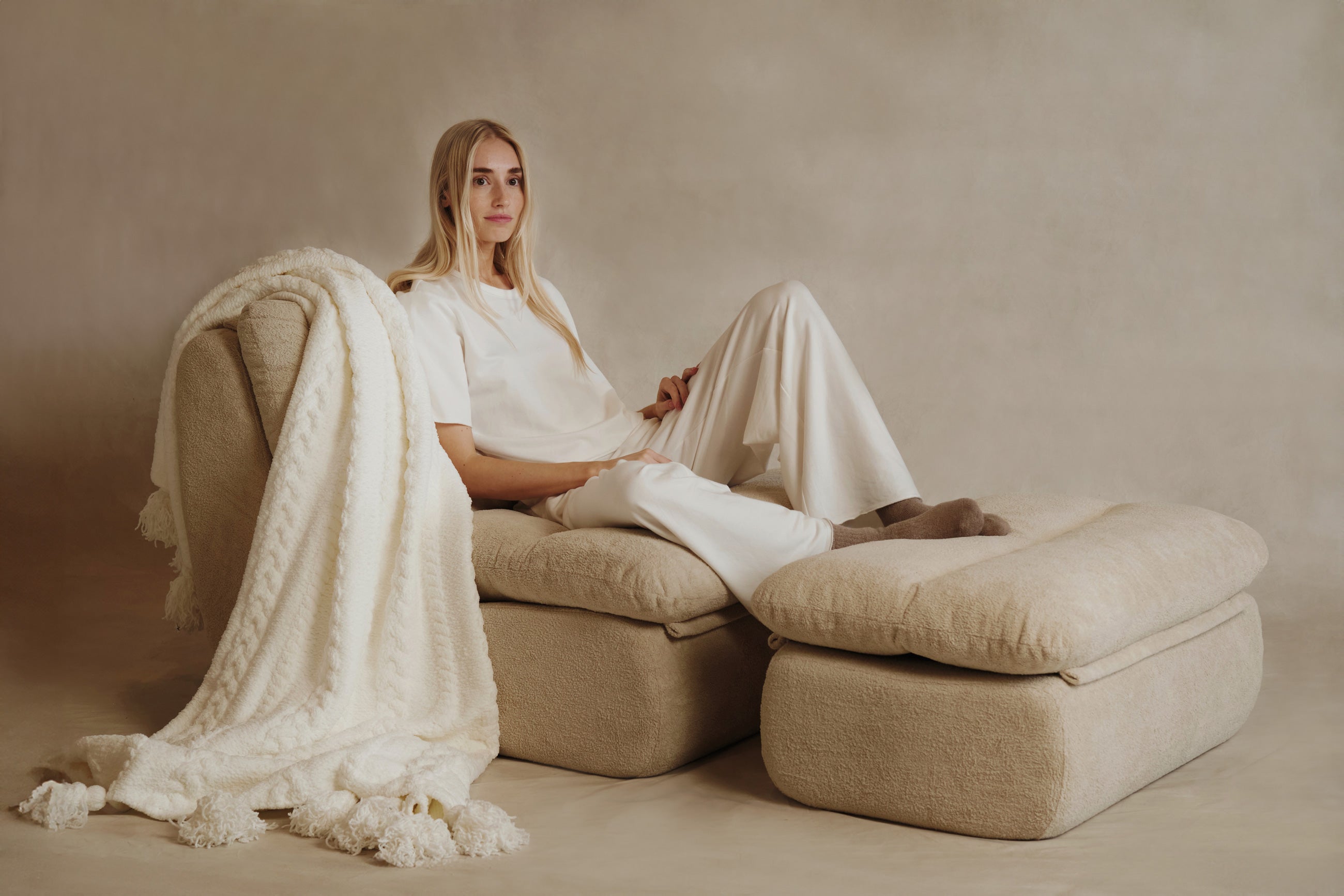 Sunday Citizen Braided Pom Pom Throw Blanket (more Colors)